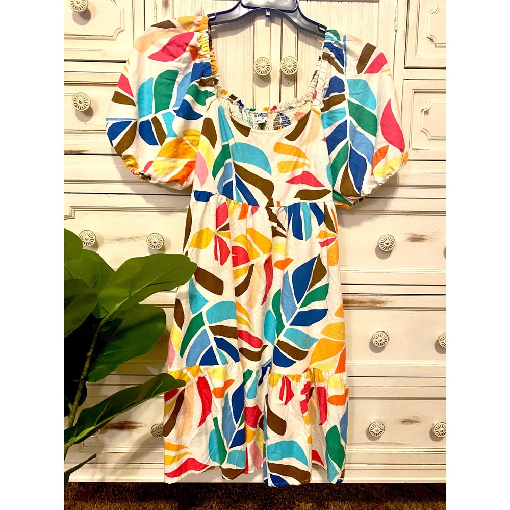 Tabitha Brown x Target Botanical Print Puff Sleeve Mini Dress